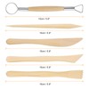 HARFINGTON 5pcs Wooden Clay Sculpting Tools Double-Headed Crafts Modeling kit