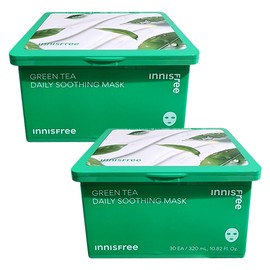 Innisfree Green Tea Daily Moisture Calming Mask (30 sheets) 2 sheets / 이니스프리 그린티 데일리 수분 진정 마스크 (30매) 2매