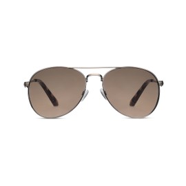 Weatherproof Vintage Designer Sunglasses for Men Women, UV400 Protection, Durable Metal Aviator Frame with Tortoise Tip (Antique Gold)