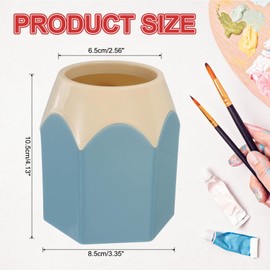 uxcell Pencil Shaped Pen Holders, Crayon Storage Organizer for Desk Cute Cup Makeup Brush Container Pencil Pot for Home Office Decoration(Nordic Blue)