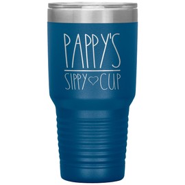 OwingsDesignsPerfect Pappy's Sippy Cup Tumbler (12 Colors) - Pappy Tumbler - Pappy To Be Cup - Vacuum Tumbler Gifts For Pappy - Birthday Gift For Pappy - Vacuum Tumbler With Lid (30Oz) (Blue)