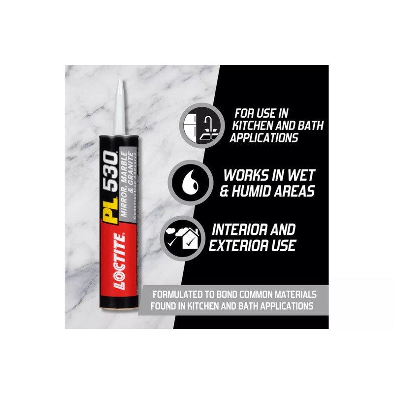 Loctite PL 530 Mirror, Marble and Granite Construction Adhesive, 10