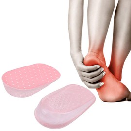 TMISHION Plantillas de Aumento, 1 par Gel de Silicona Plantillas Adhesivas Aumento de Altura Pie Ortopédicos Arco Soporte Zapatos Taloneras(3.5cm-Rosa)