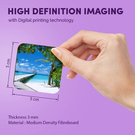 1 x Square MDF Fridge Magnet - Maldives Beach 8968