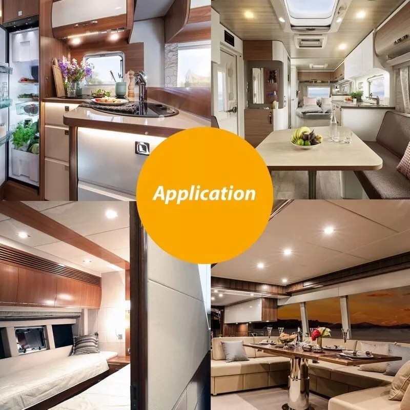 Dream Lighting 12V 2.8"RV Interior SquareLED Recessed Ceiling Light Camper