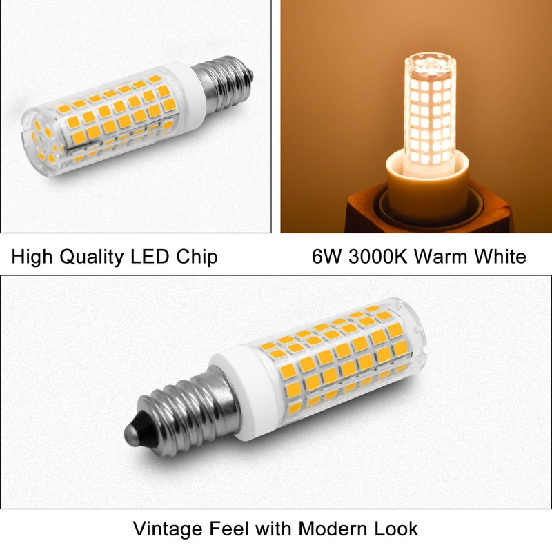 TRIJZHOU E14 LED Light Bulb 6W 120V European Equivalent 60W
