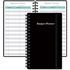 Budget Planner - A6 Expense Budget Tracker, Budget Book for Ledger Book, Money Organizer for Wallet, 3.75" x 6.75", Black