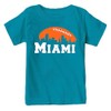 Xtreme Apparrel Miami Football Skyline Kid's Fan T-Shirt (Tropical Blue