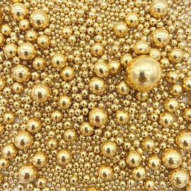 Sprinkles Metalizados Rod, mix de perlas metálicas, mix de perlas matte comestibles para decoración de postres, 100 grs, presentación mayoreo (Mix Perlas Oro)