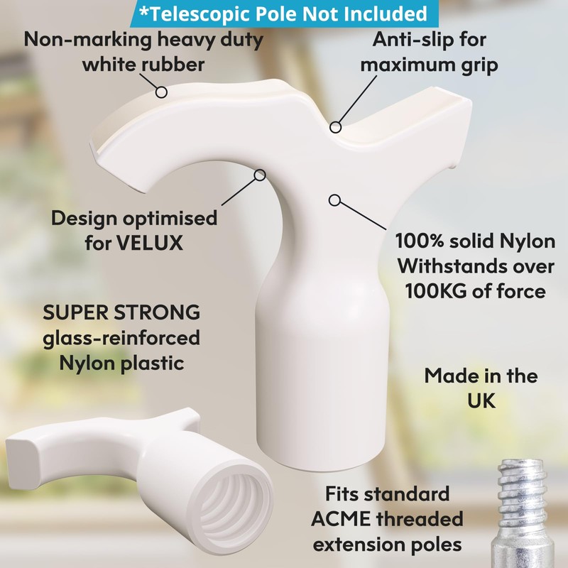 Clear Sky Window Opener Pole Hook | Compatible with Velux