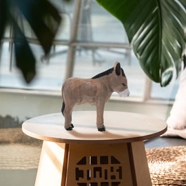 Alipis Donkey Figurine Wooden Carved Donkey Sculpture Hand-carved Horse Statue Wooden Horse Collectible Figurine Decorative Ornaments for Cabinets Office Desktop