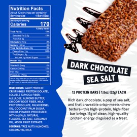 Wild Fox Protein Bars - Keto-Certified High Protein Snack with No Refined Sugar, Great Taste, 15g Protein, and No Seed Oils, Dark Chocolate Sea Salt
