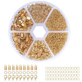 300 Stück Jewellery Hook Set, with Lobster Clasp, Clasps, Chain Clasp, Verschlüsse für armbänder, für DIY Handwerk Schmuck Armband Halskette Maker - Gold