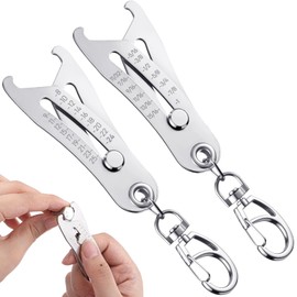 Teenyyou 2 Pcs Portable Precise Thread Size Checker Keychain, Bolt Size Finder Keychain Measuring Both Inch and Metric Size, Compact Nut and Bolt Thread Gauges for Quickly Measure and Identify