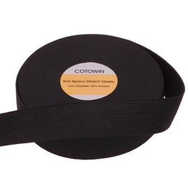 COTOWIN 1-inch Wide Black Heavy Knit Heavy Elastic (10 Yards)