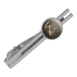 GRAPHICS & MORE Stock and Barrel Outfitters Pointer Dog Quail Hunting Round Tie Bar Clip Clasp Tack Silver Color Plated