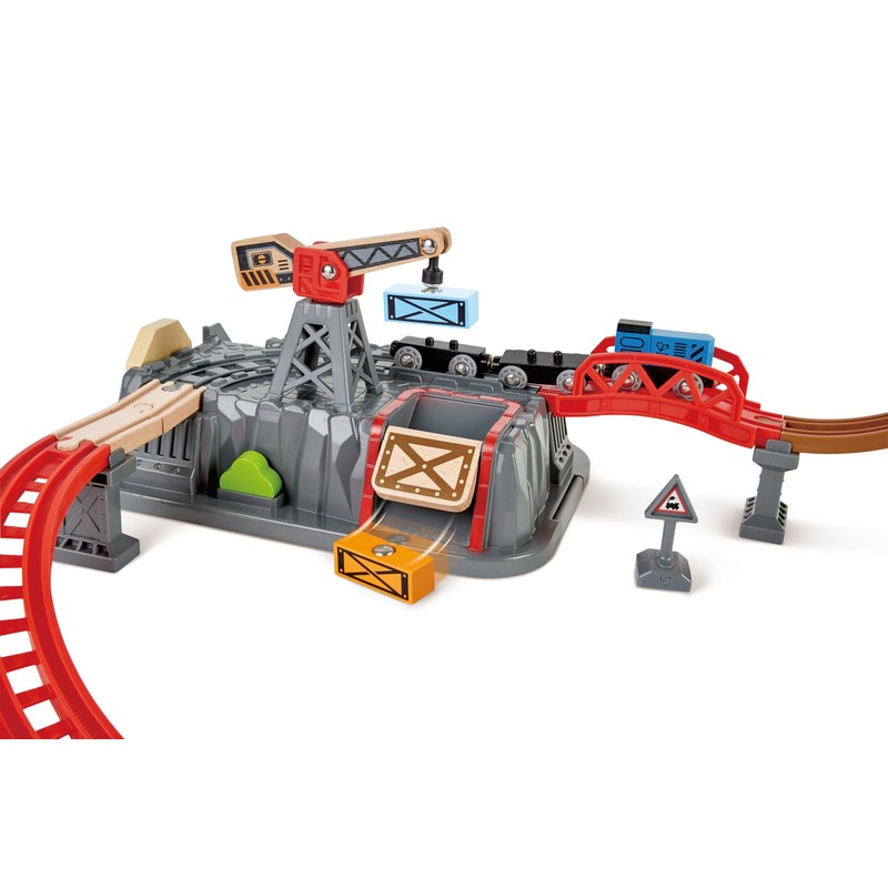 Hape Railway Bucket Builder Set | 50-Piece Multi-Color Wooden Train