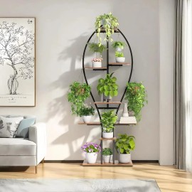 Zekoled 1Pcs Tall Plant Stand with Grow Lights 8-Tier 60'' Plant Shelf Home Office Decor