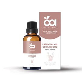 Cedarwood Essential Oil by Organic Alley | 100% Pure, Undiluted and Natural Cedrus Atlantica Oil | Use for Skin, Hair, Stress, Body Balance, Relaxation & Diffusers, (1 Fl Oz)