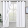 BGment White 100% Blackout Curtains for Bedroom with White Liner,
