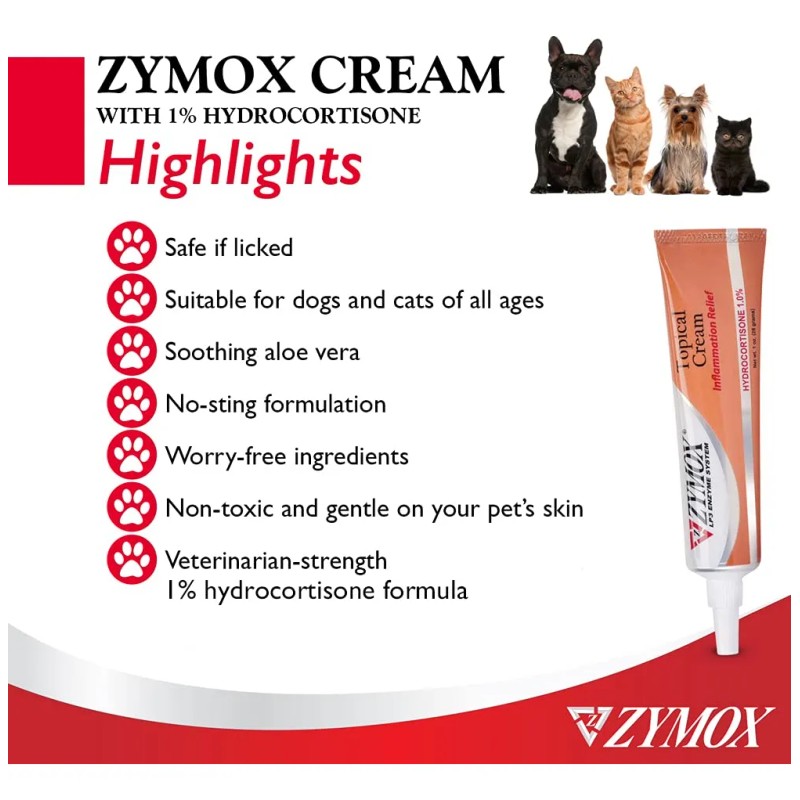 Crema Zymox Veterinary Strength Topical Con Hidrocortisona A