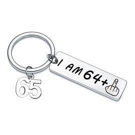 65th Birthday Keyring Happy Birthday Gifts for Women Men Idea as a Joke Celebration Funny Keyring Gifts for Best Friend Mum Dad Nanny Grandad (65th keyring)