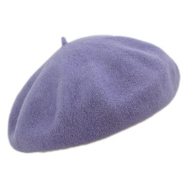 MELEGARI Women's Beret, 100% Wool, Margie Beret, Made in EU, Purple 481