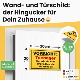 DankeDir! Teenager - Plastic Sign 30 x 20 cm - Gift Idea Teenie Saying Room Door Sign Boys & Girls Teenagers Room - Decoration Gift Idea Teenagers Door Decoration Birthday