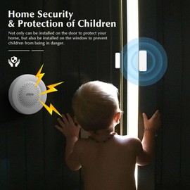 eMylo Door Alarm Sensor,WiFi Wireless Door Window Sensor Wireless Door Sensor Home Alarm Door Security Tuya Smart Alarm System with Smart Siren Alarm (Supports 2.4G WiFi only)