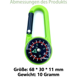 Pack of 10 Compass Children, Mini Key Chain, Small with Carabiner, Nautical Compass, Outdoor for Children, Gifts Pendant
