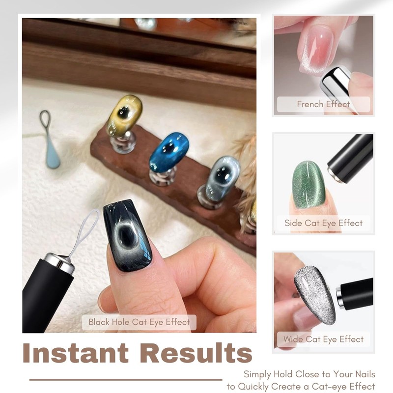 Black Hole Cat Eye Nail Magnet, Nail Magnet Tool Set,