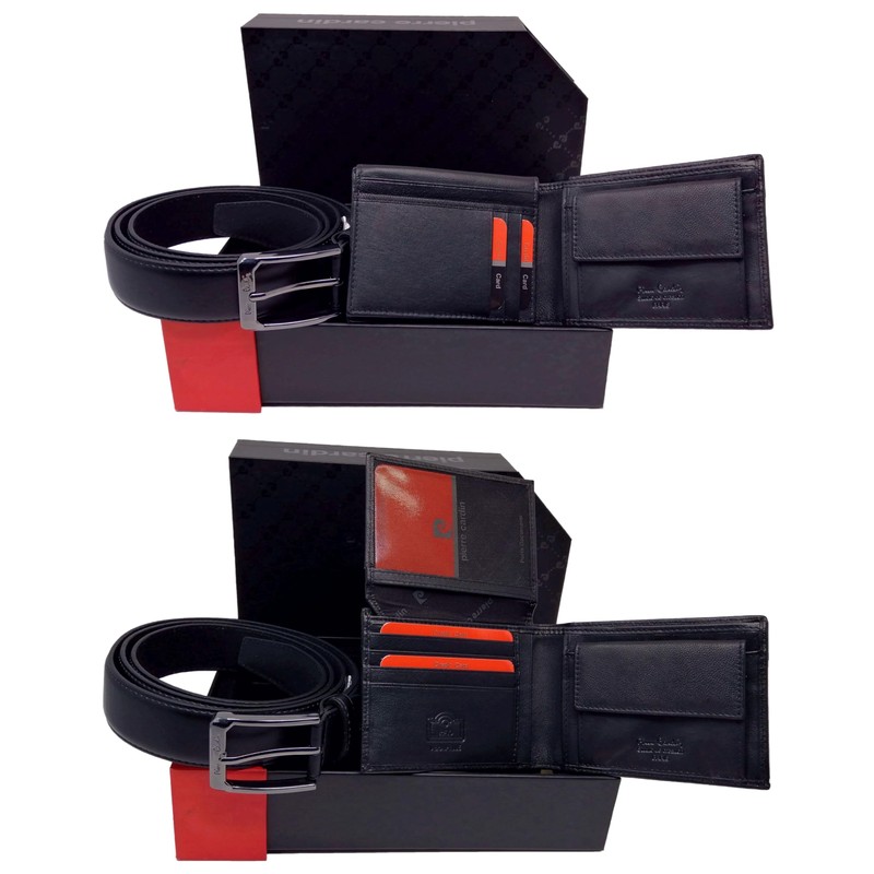 Pierre Cardin Gift Set for Men, Belt and Wallet Made
