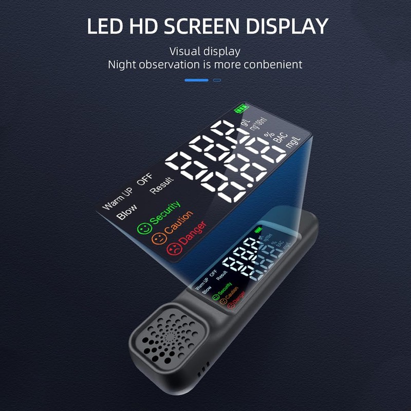 Handheld High-Precise Alcohols Detector Non-Contacting Breath Blow Tester 10s Quick