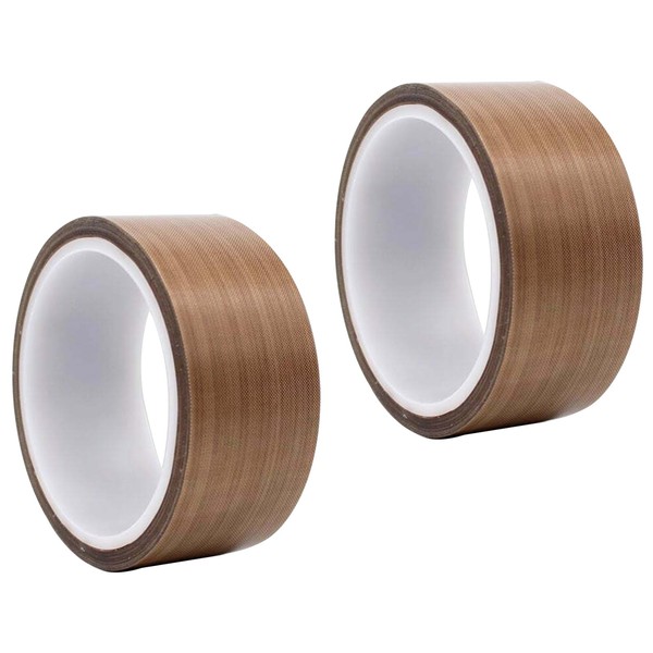 Bamyli 2 Rollen Teflonband Selbstklebend 15mmx10mx0.18mm(T), Hitzebeständiges Klebeband, Isolierband für