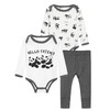 BambooBud Baby 3 Piece Bodysuits Pajama Set Toddlers Long Sleeve