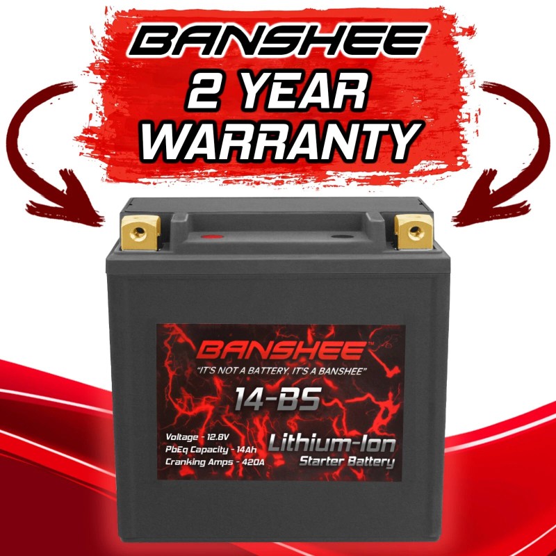 Banshee YTX14-BS Lifepo4 Battery for Kawasaki W650 12V 380CA