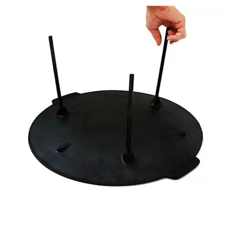 Veryard 18" Cast Iron Griddle, Round Iron Pan, Portable Campfire