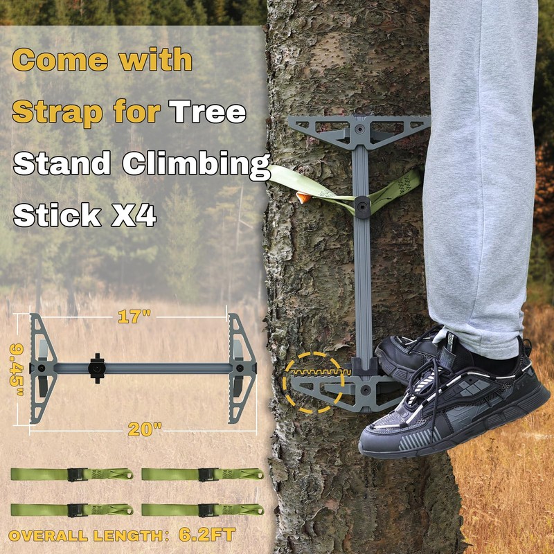 Climbing Sticks, Non-Slip Tree Step Tree Climbing Sticks for Hunting,