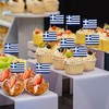 200 Pieces Greek Flag Picks, Paper Flag Toothpicks, Mini Flag