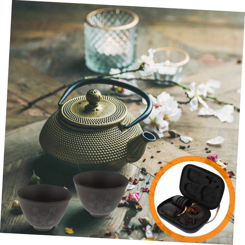 Alipis Vintage Style Bag Tea Set Complete Travel Teapot Set