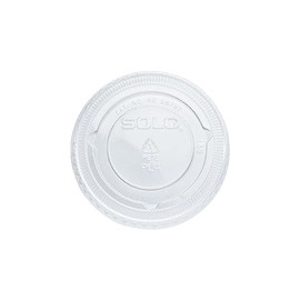 Solo PL4N Clear Souffle PET Portion Cup Lids, 3.1-Inch Diameter, 2500/CT