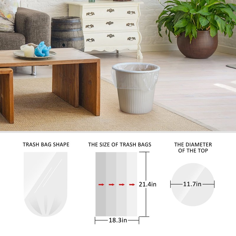 4 Gallon 220 Counts Strong Trash Bags Garbage Bags, Bathroom
