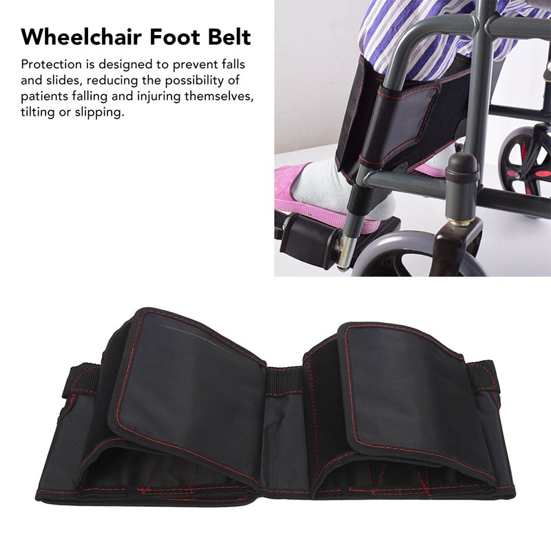 Wheelchair Leg Strap Black Wheelchair Foot Rest Restraint for Elderly