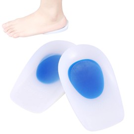 Cojines de talón de Gel de Silicona Almohadillas de ortopédico de pie Plantillas de Calzado para Fascitis Plantar Alivio del Dolor Absorción de Choque(M (34-38))