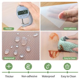 wohomuke Shelf Liners, Kitchen Drawer Liner Drawer Mats Washable EVA BPA Free Waterproof & Oil-Proof Cupboard Cabinet Shelf Protector (Transparent,30cmx6m)