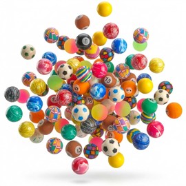 Bedwina Paquete de 250 bolas rebotantes a granel (1 pulgada/1.063 in), surtido surtido de bolas de goma coloridas y pequeñas, recuerdos de fiesta para niños, premios de caja del tesoro y bolsas de