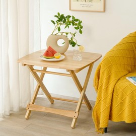 Towood Lifee Square Dining Table, Solid Wood Kitchen Table for Small Space, Foldable Wooden Table for Kitchen, 23.2" D x 23.2" W x 20.1" H (Natural Table Only)