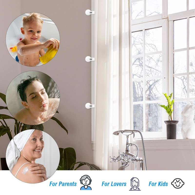 6 Pack Shower Curtain Clips Self Adhesive Shower Curtain Holder