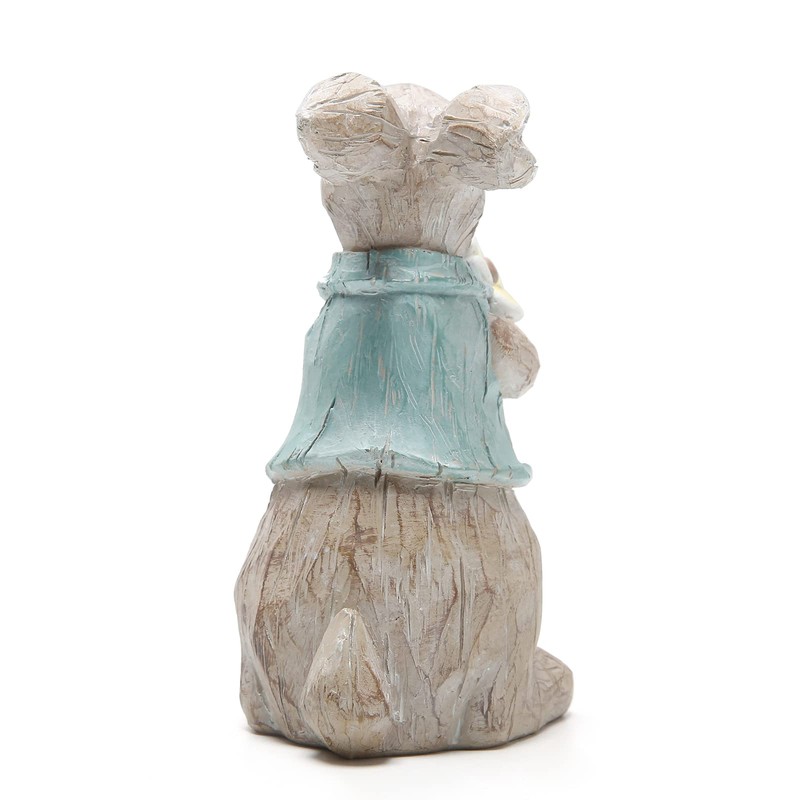 Hodao Easter Bunny Decorations Spring Home Decor Bunny Figurines(Spring Gray