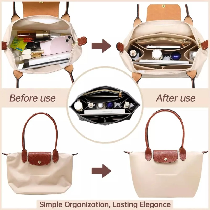 Longchamp 롱샹 르 플리지 프리미엄 펠트 가방 여성용 지갑 정리함